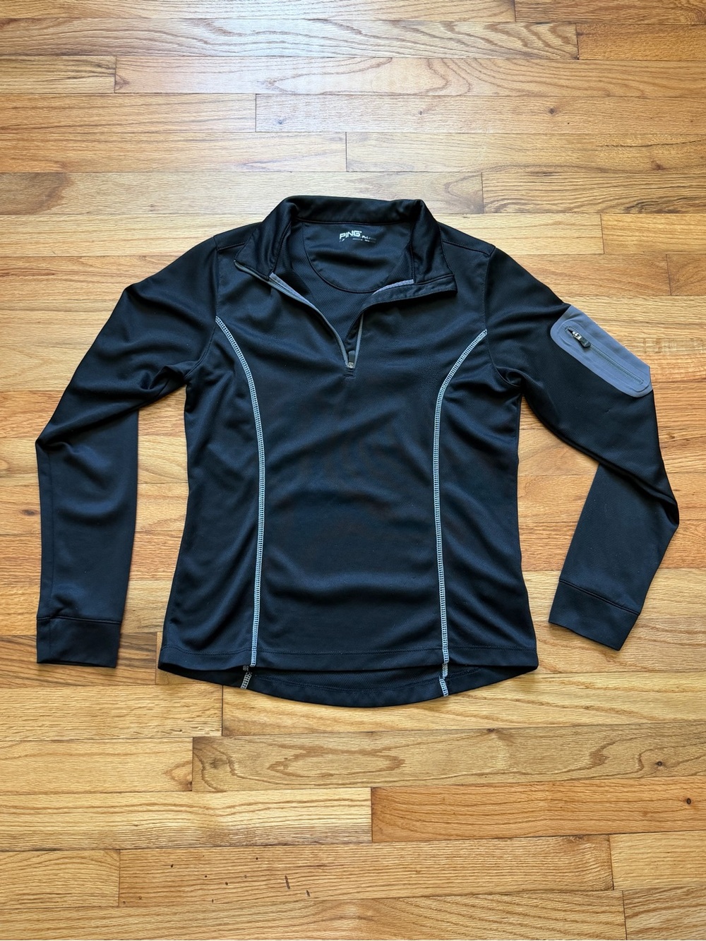 Ping Women's Black Quarter-Zip Performance Pullover with Gray Accents